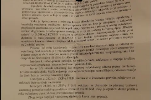 Presuda Za spolno uznemiravanje