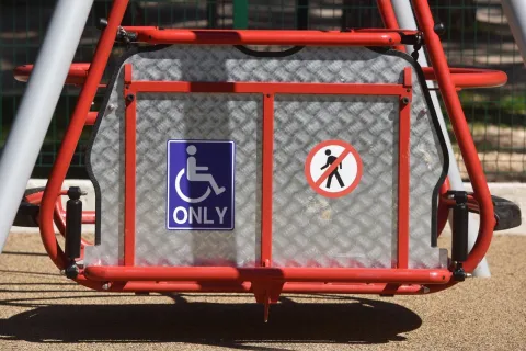 11.03.2020., Sibenik - Novouredjeno igraliste za djecu s posebnim potrebama na Subicevcu. Photo: Hrvoje Jelavic/PIXSELL