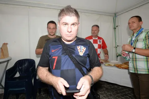 17.07.2018., Varazdin - Svecani docek izbornika hrvatske nogometne reprezentacije Zlatka Dalica na Kapucinskom trgu nakon osvojenog srebra na Svjetskom nogometnom prvenstvu u Rusiji. Velimir Bujanec Photo: Vjeran Zganec-Rogulja/PIXSELL