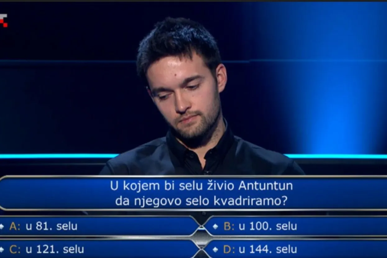 Pitanje na kome je zapeo natjecatelj