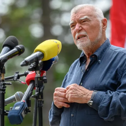 27.07.2021., Srb - U organizaciji Srpskog narodnog vijeca u Srbu je obiljezena 80. obljetnica podizanja ustanka. Stjepan Mesic.
Photo: Dino Stanin/PIXSELL