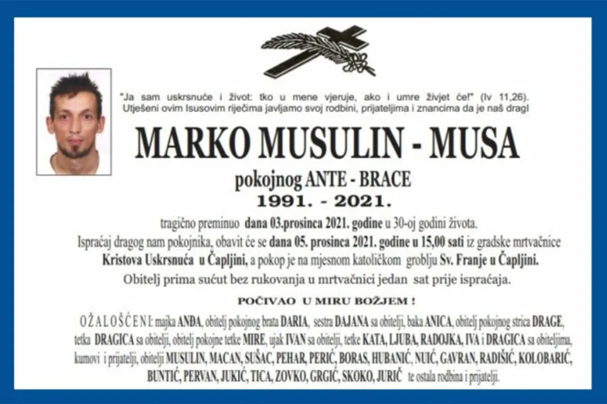 U prometnoj nesreći poginuo 30-godišnji Marko Musulin Musa