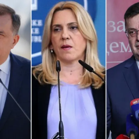 Milorad Dodik, Željka Cvijanović i Zoran Tegeltija