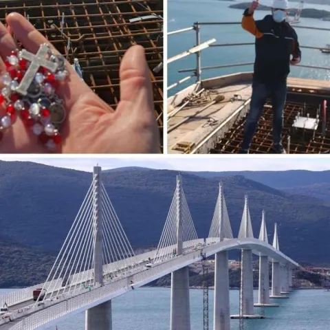 Krunica u Pelješkom mostu