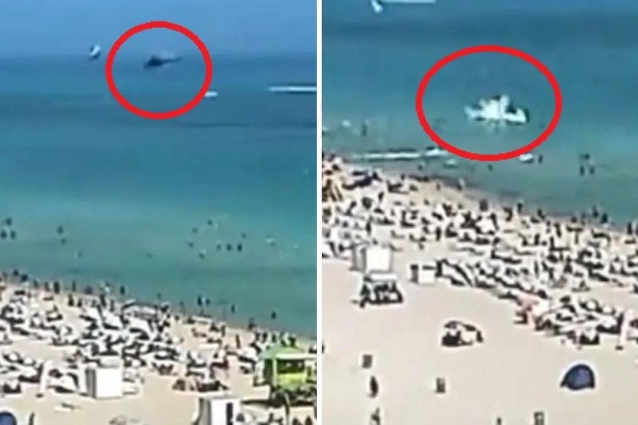 Helikopter pao među kupače usred bijela dana