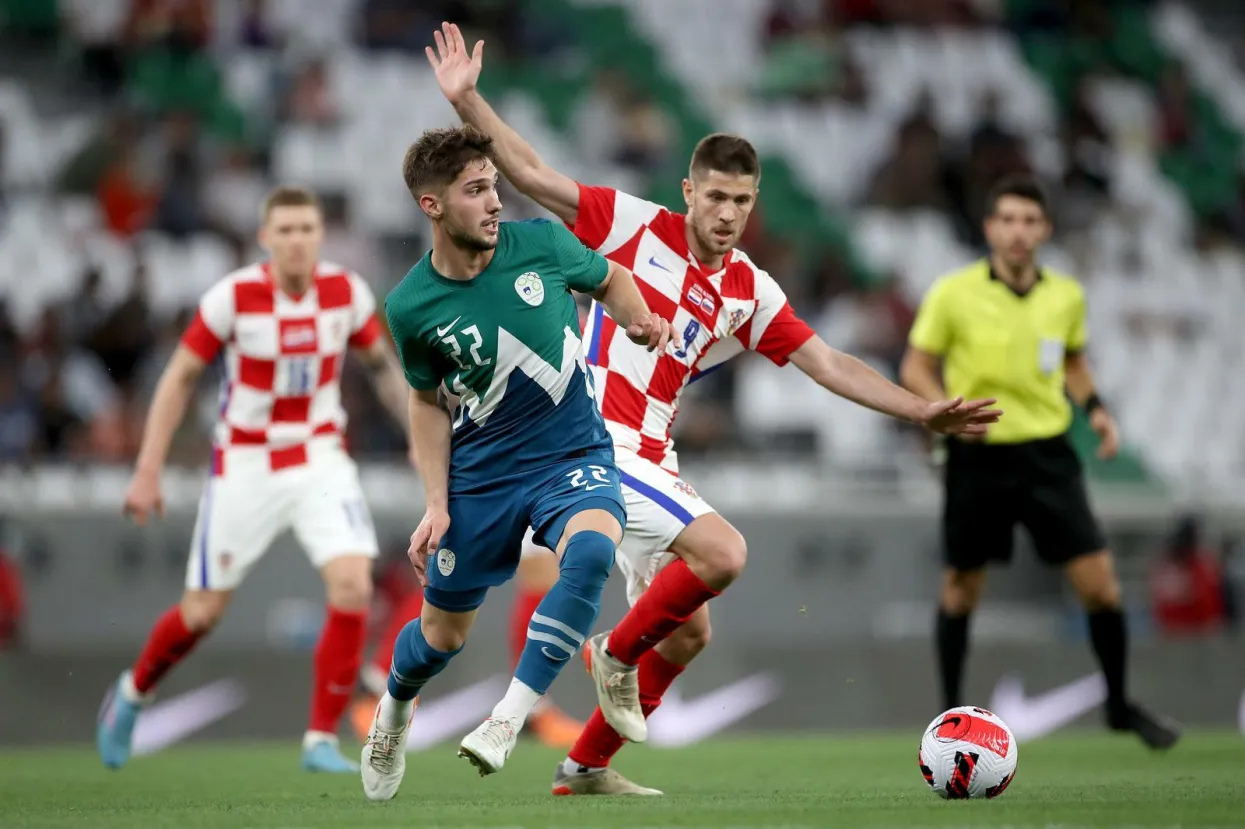 26.03.2022., Katar, Doha - Prijateljski turnir na kojem nastupaju Katar, Bugarska, Slovenija i Hrvatska priprema je za nadolazece Svjetsko prvenstvo. Prijateljska nogometna utakmica na stadionu Education City, Hrvatska - Slovenija. Photo: Igor Kralj/PIXSELL