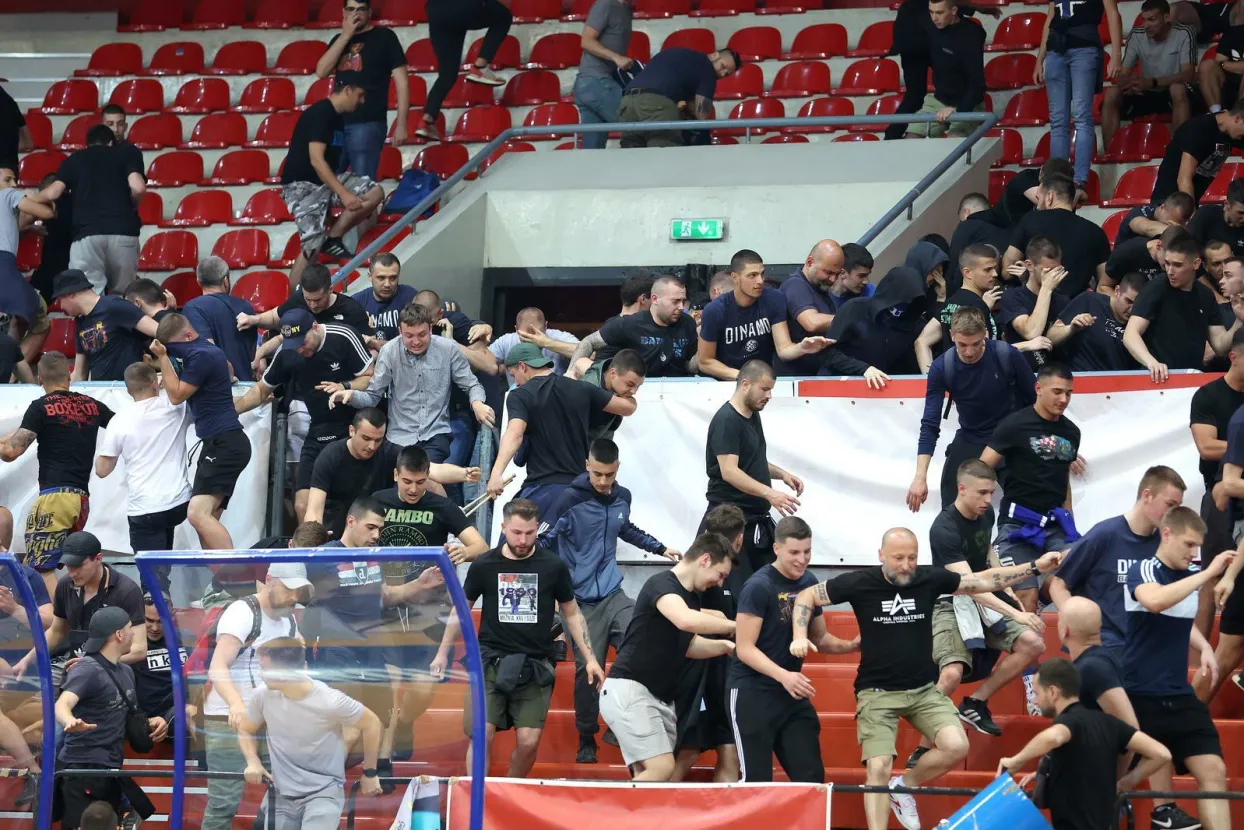 17.05.2022., KD Drazen Petrovic, Zagreb - Treca utakmica doigravanja za ulazak u HT Premijer ligu: KK Dinamo - KK Bosco. Navijaci Dinama, Bad Blue Boysi