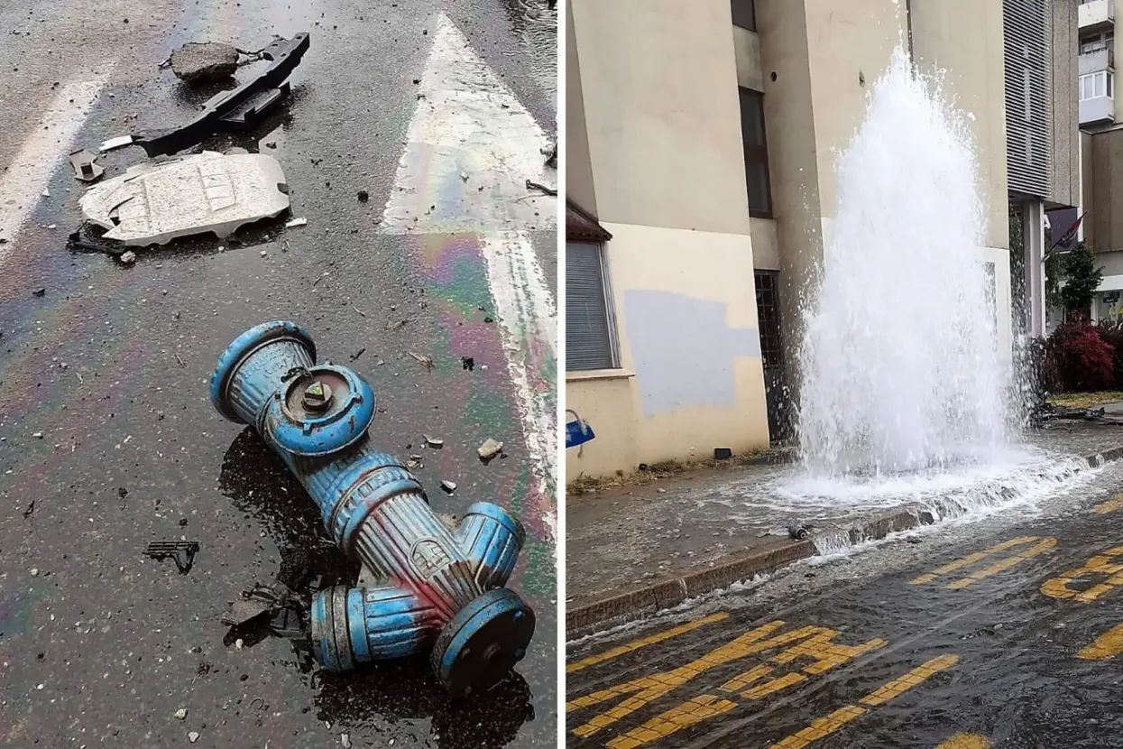 Voda &scaron;ikljala u zrak: Autom se zabio u hidrant, vatrogasci podijelili fotografije