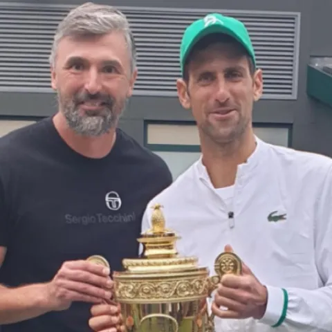 Goran Ivani&scaron;ević i Novak Đoković