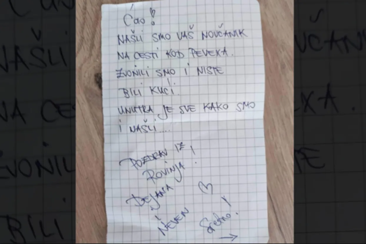 Poruka uz dostavljeni novčanik