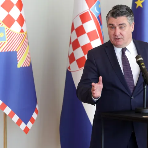 Zagreb, 14.03.2022. - Predsjednik RH na konferenciji za medije izvjestio je javnost o stanju istrage pada letjelice na zagrebačkom Jarunu.