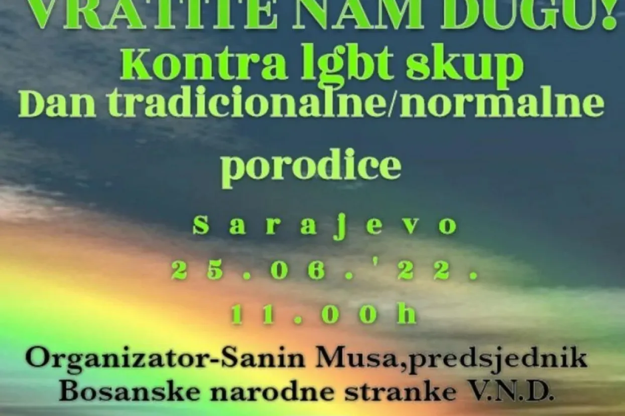 U Sarajevu u subotu zakazan kontra LGBT skup