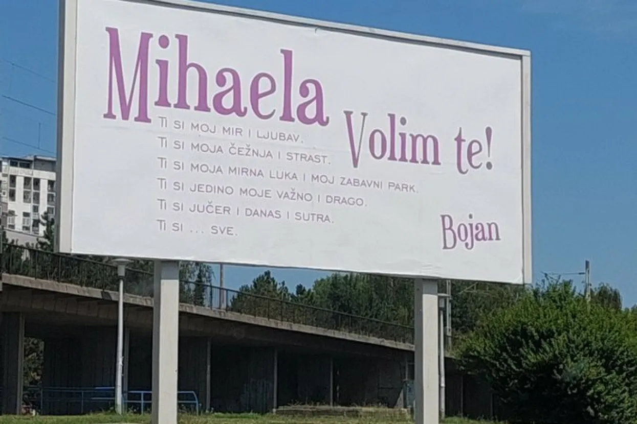 Na zagrebačkoj Pe&scaron;čenici pojavio se plakat s ljubavnom porukom jednoj&nbsp;Mihaeli