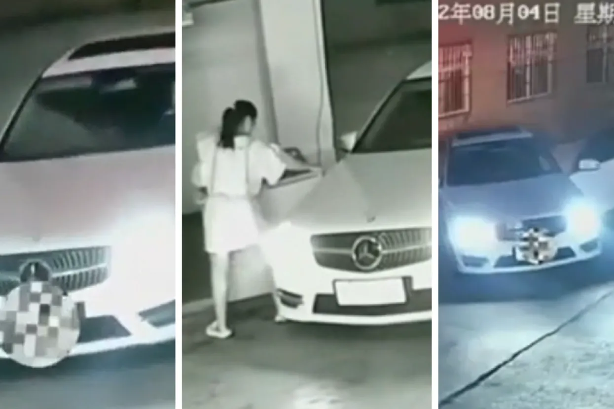 Žena u borbi s automobilom