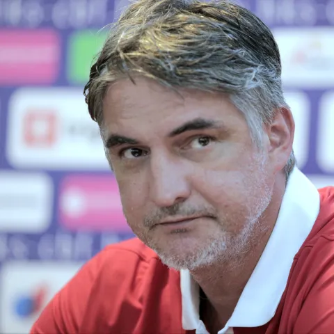 Zagreb,2.08.2022. - Konferencija za medije Hrvatske koarkake reprezentacije povodom okupljanja i priprema hrvatske koarkake reprezentacije za Europsko prvenstvo u rujnu, ali i dvije utakmice pretkvalifikacija za Europsko prvenstvo 2025. Konferenciji su prisustvovali izbornik hrvatske reprezentacije g. Damir Mulaomerović i dva reprezentativca.