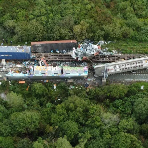 10.09.2022., Novska - Sudar teretnog i putnickog vlaka kod mjesta Rajic kod Novske u kojem je smrtno stradalo vise osoba. Photo: Davor Javorovic/PIXSELL