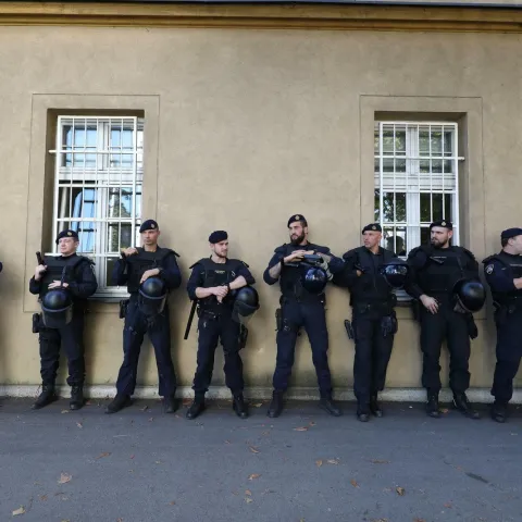 18.10.2022.,Zagreb - Policija ispred Opcinskog kaznenog suda u Ilici uoci sudjenja Marku Franciskovicu Photo: Jurica Galoic/PIXSELL