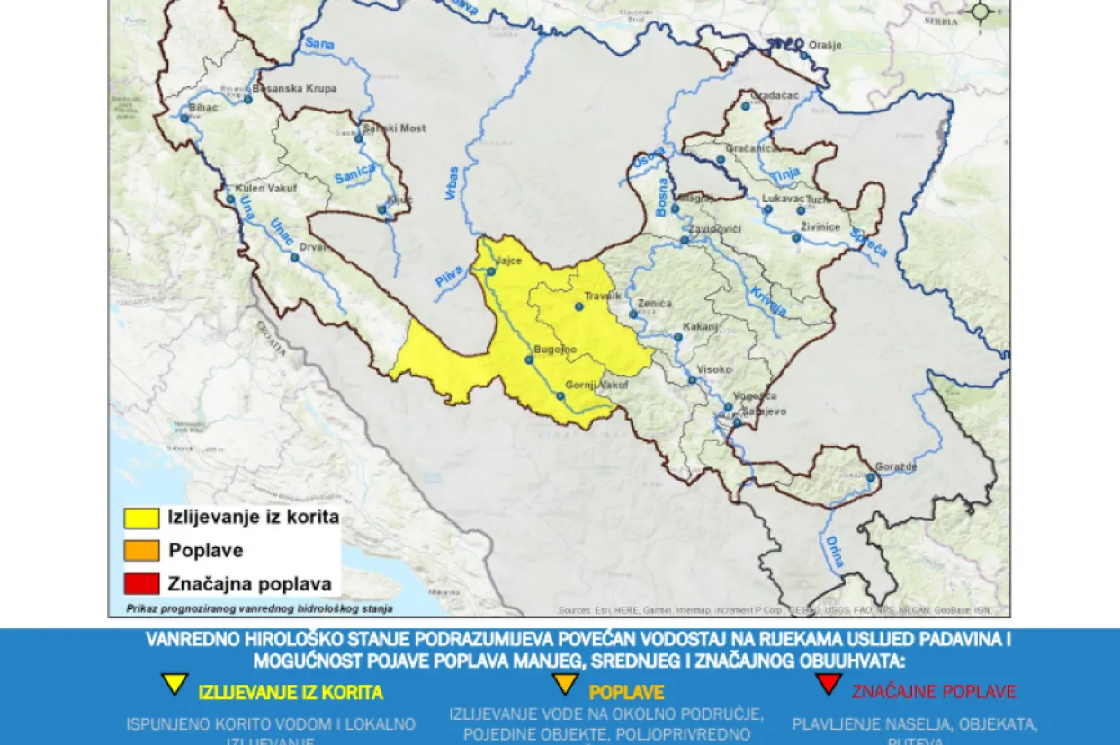 Značajniji porast vodostaja moguć u gornjem toku Vrbasa i La&scaron;ve