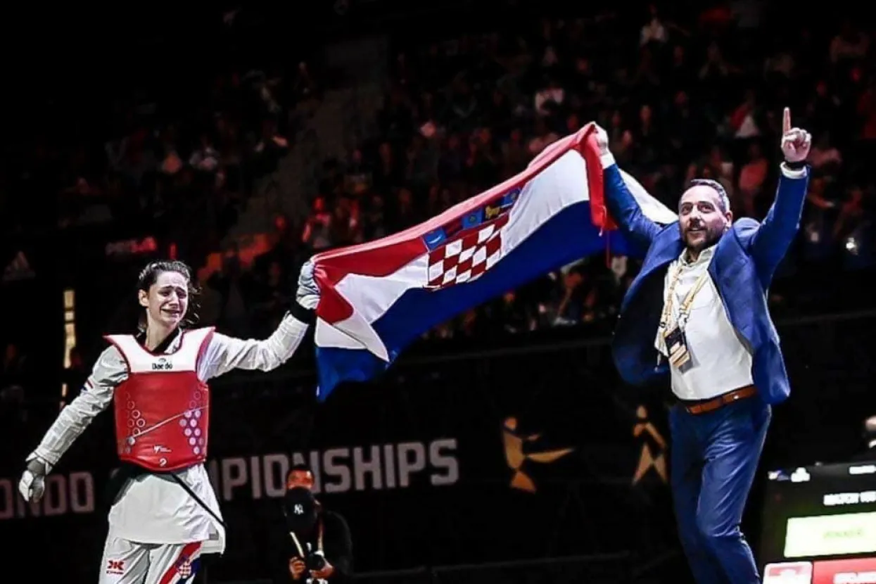 Lena Stojković i trener Veljko Laura &Scaron;i&scaron;o