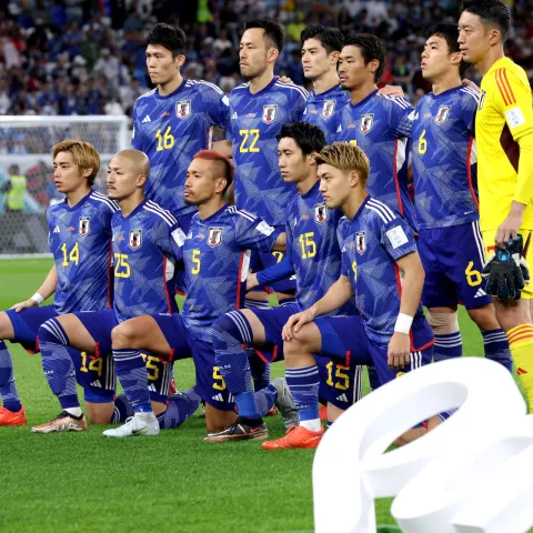 Al Wakrah, 05.12.2022. - Utakmica osmine finala Svjetskog nogometnog prvenstva Japan - Hrvatska na stadionu Al Janoub. Na fotografiji nogometa&scaron;i Japana.