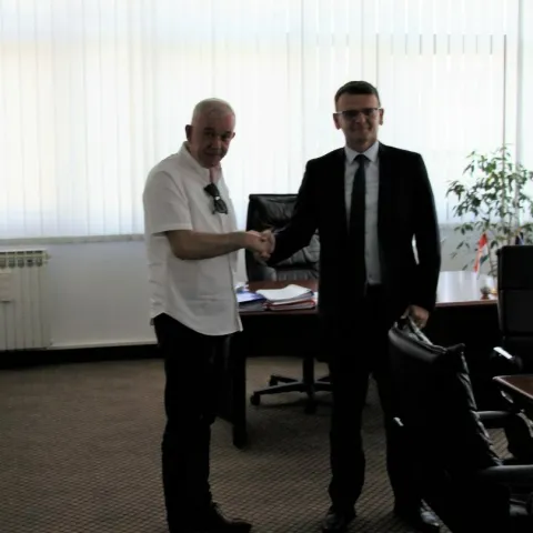 Predsjednik Vlade Posavske županije (PŽ) Đuro Topić u Ora&scaron;ju primio gospodarstvenika Vlatka Barbarića, direktora i vlasnika tvrtke Union Foods Ljubu&scaron;ki