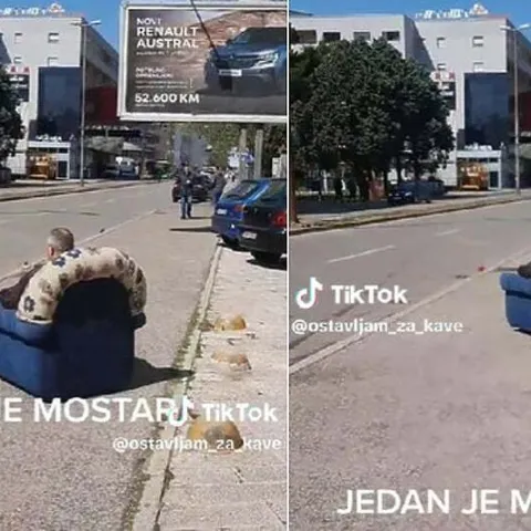 Neobična situacija u Mostaru: Mu&scaron;karac sjedio u fotelji na ulici i uživao u sunčanom danu