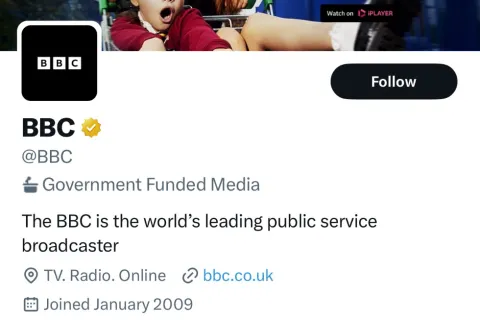 BBC, twitter nalog
