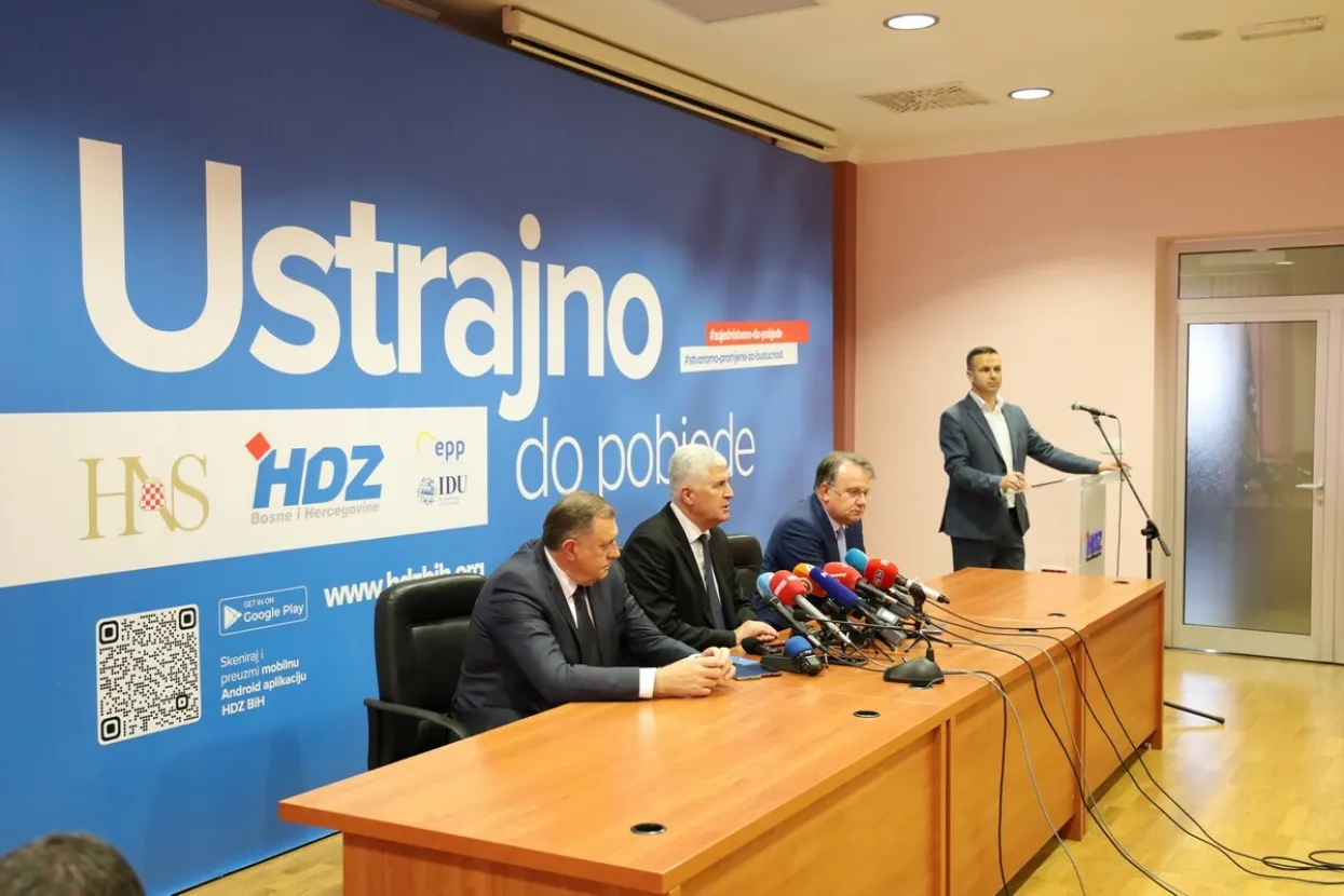 Sastanak Dodika, Kovića i Nik&scaron;ića u Mostaru.