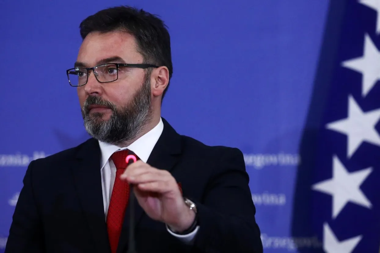 25.02.2021.,Sarajevo, Bosna i Hercegovina - Konferencija za medije ministra vanjske trgovine i ekonomskih odnosa BiH Stasa Kosarac nakon sastanka s ministrom poljoprivrede i sumarstva Republike Turske Bekirom Pakdemirlijom. Photo: Armin Durgut/PIXSELL