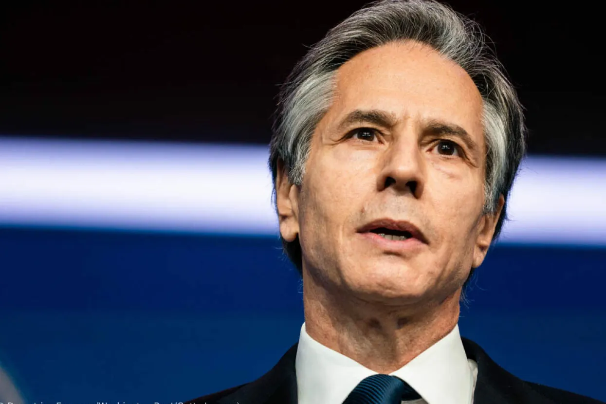 WILMINGTON, DE November 24, 2020:Antony Blinken on stage during President- elect Joe Biden introduction of his cabinet member nominees at the Queen in Wilmington, DE on November 24, 2020.The President- elect along with Vice President- elect Kamala D. Harris introduced Antony Blinken for Secretary of State, Alejandro Mayorkas for Secretary of Homeland Security, Avril Haines for Director of National Intelligence, Linda Thomas-Greenfield for U.S. Ambassador to the United Nations, Jake Sullivan as National Security Adviser, and John Kerry as Special Presidential Envoy for Climate. (Photo by Demetrius Freeman/The Washington Post via Getty Images)