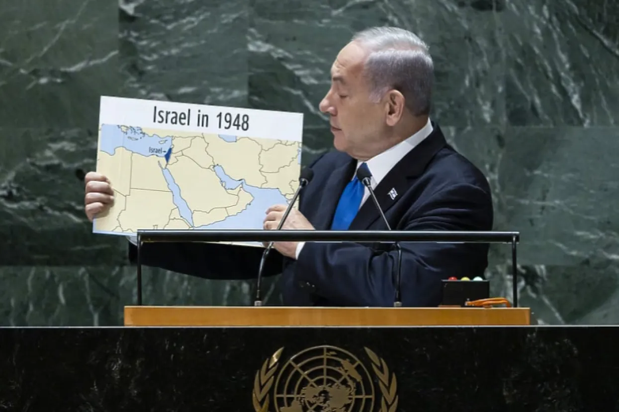 Netanjahu s kartom velikog Izraela
