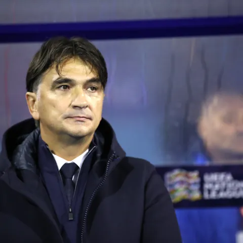 Utakmica 5. kola skupine 1 Lige nacija Hrvatska - Danska na stadionu Maksimir. Na slici Hrvatski izbornik Zlatko Dalić. <br>