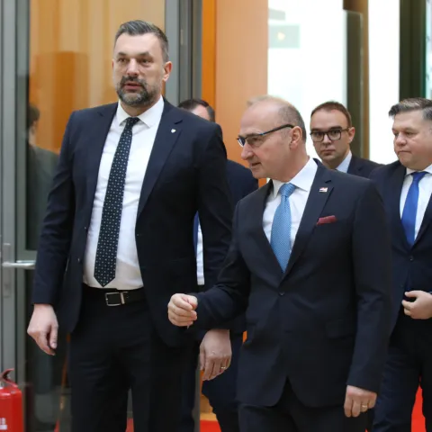 Zagreb, 21.02.2023. - Ministar vanjskih i europskih poslova Gordan Grlić Radman sastao se s ministrom vanjskih poslova Bosne i Hercegovine Elmedinom Konakovićem.&nbsp; Na fotografiji Elmedin Konaković.<br>