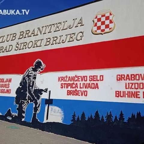 Veliki mural u &Scaron;irokom posvećenim strati&scaron;tima Hrvata u Domovinskom ratu