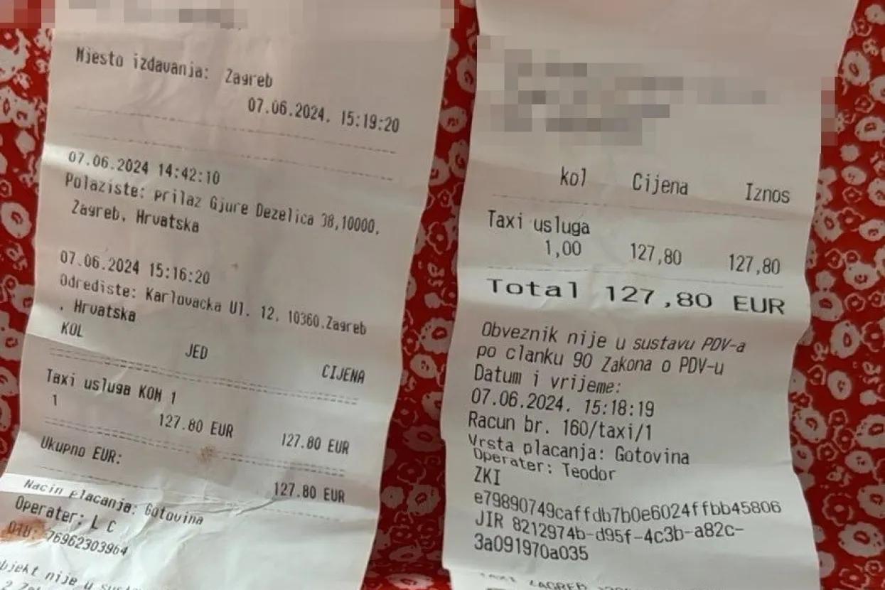 Čovjek iz BiH s obitelji naručio 2 taksija u Zagrebu. Vozili se 13 km, račun je 254 €