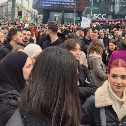 Studentski prosvjed ispred Parlamenta BiH