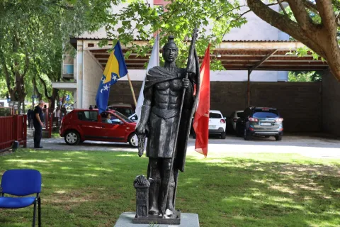 MOSTAR, 7. svibnja (FENA) - Profesionalna vatrogasna postrojba (PVP) Mostar u srijedu je proslavila MeД'unarodni dan vatrogasaca, sv.Florijana - nebeskog zaЕЎtitnika vatrogasaca.(Foto FENA/Mario Obrdalj)