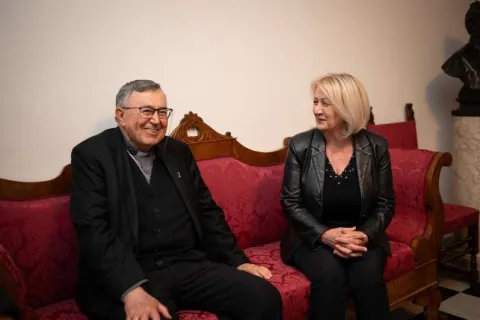 Predsjedateljica Krišto u Rimu s rektorom Đurinom i kardinalom Puljićem