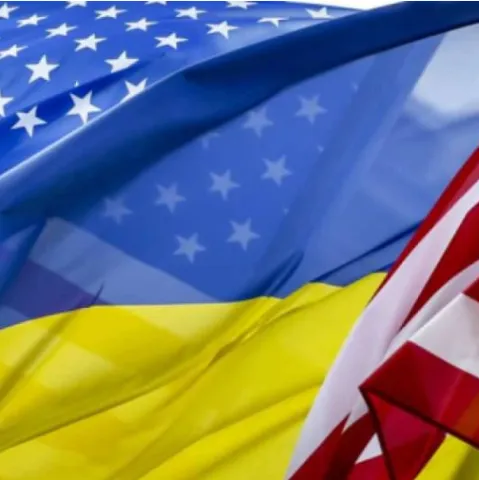 Zastave Ukrajine i SAD-a