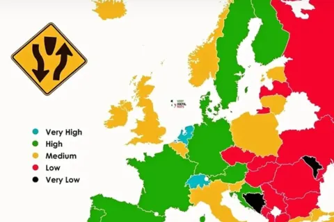 Karta kvaliteta cesta u Europi