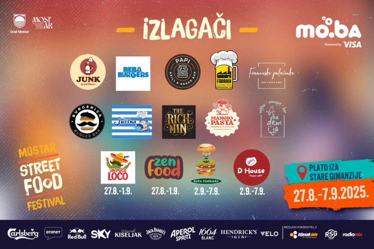 Gastro spektakl u Mostaru: Moba Street Food Festival od 27. kolovoza do 7. rujna