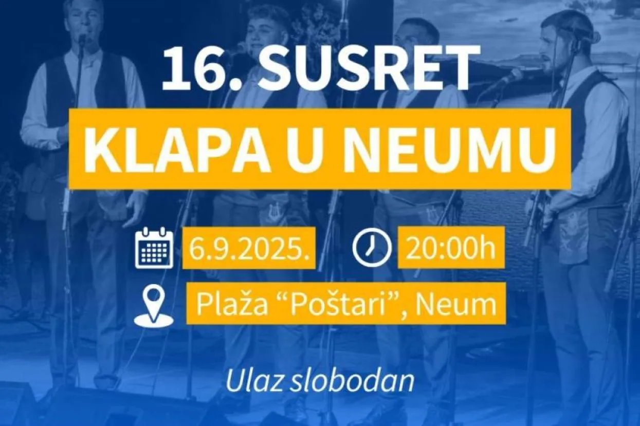 Neum domaćin 16. susreta klapa - zatvara se 'Neumsko ljeto 2025.' 