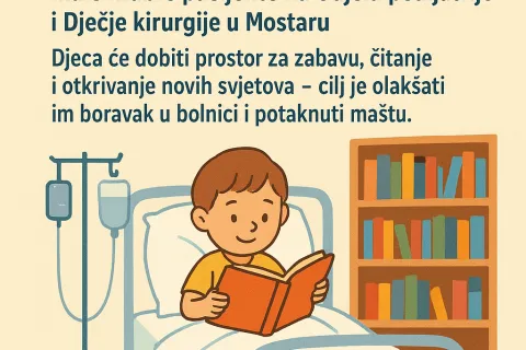 'Otvori knjigu, zatvori ekran' – bolnička knjižnica za male pacijente SKB-a Mostar