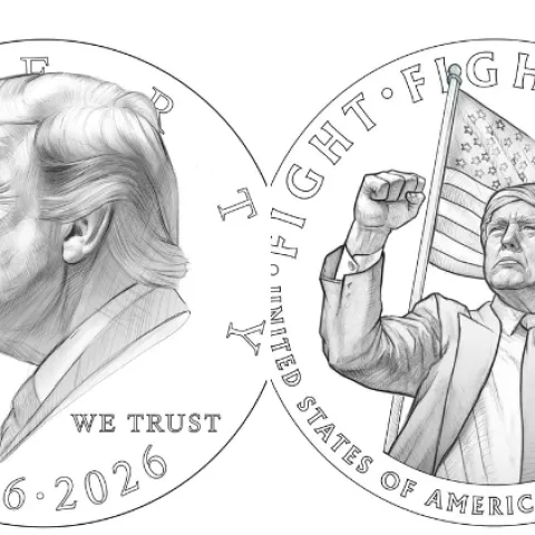 Nacrt dizajna za kovanicu s Trumpovim likom