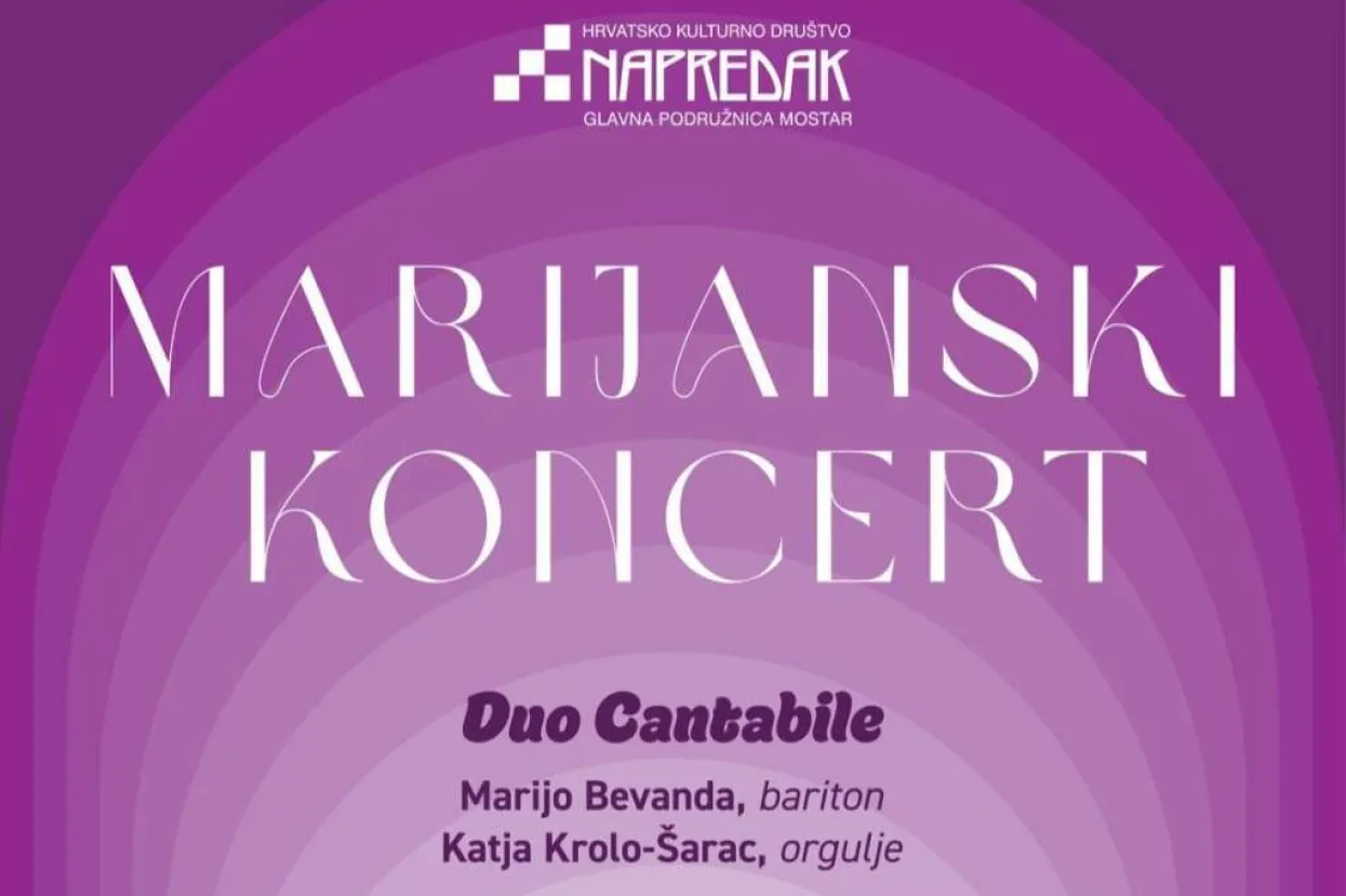 Mostar: Marijanski koncert dua 'Cantabile' u crkvi sv. Petra i Pavla