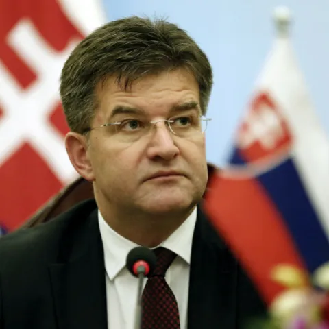 epa04475506 Slovak Foreign Minister Miroslav Lajcak attends a press briefing at the Government Guesthouse, in Hanoi, Vietnam, 04 November 2014. Lajcak is on an official visit to Vietnam from 04 to 06 November 2014. EPA/LUONG THAI LINH