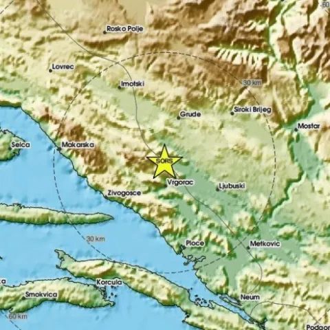 Potres na području Ljubu&scaron;kog