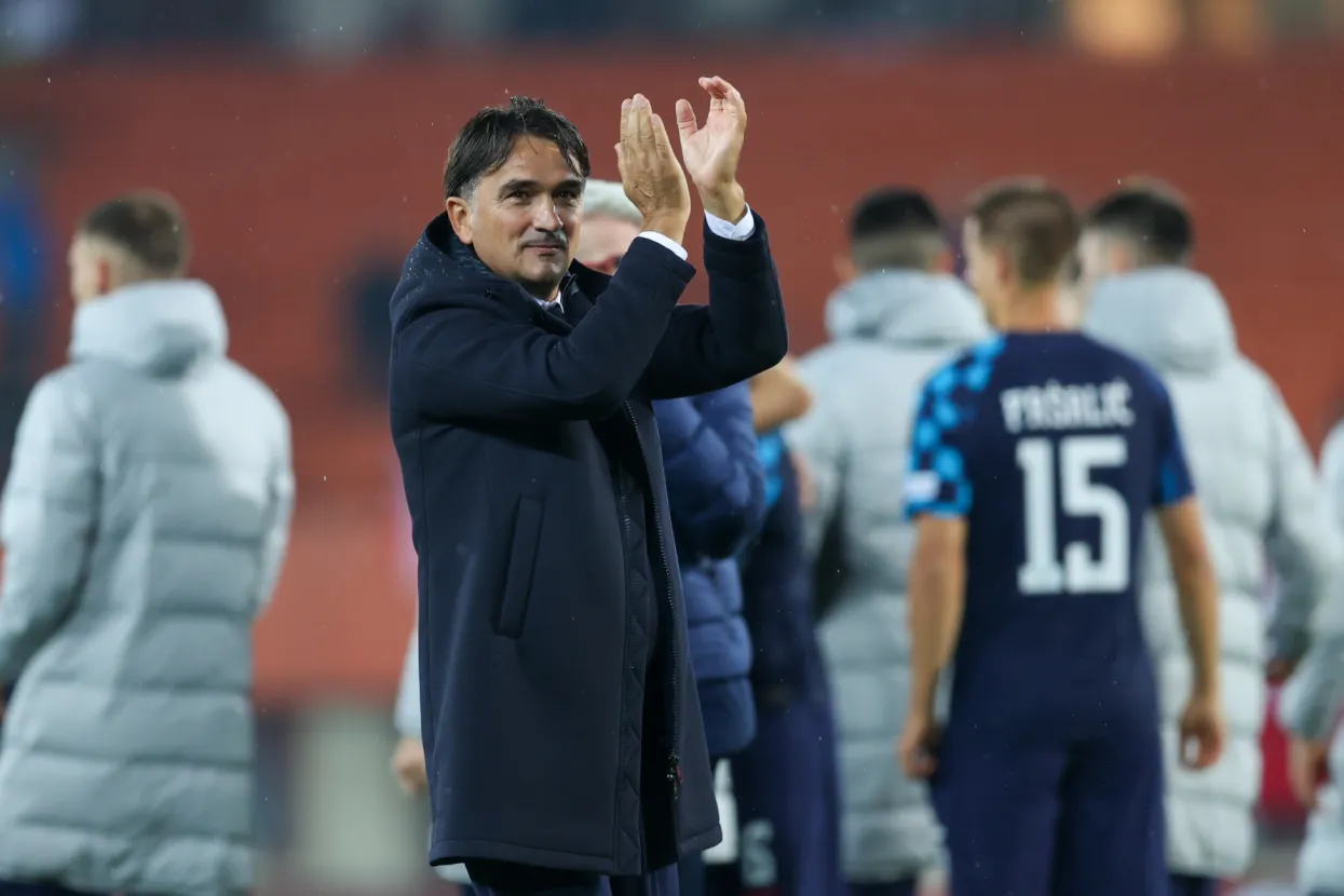 Utakmica Lige nacija između reprezentacija Austrije i Hrvatske u Beču. Na slici izbornik Zlatko Dalić slavi pobjedu.
