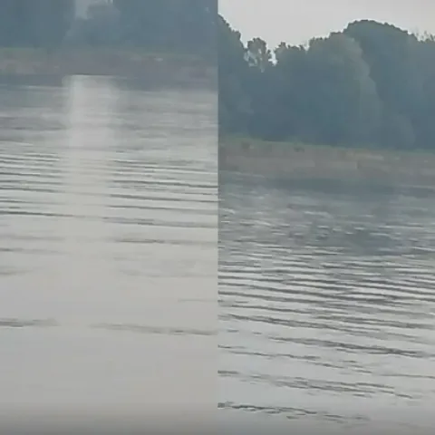 Pevrnuti čamac na Savi