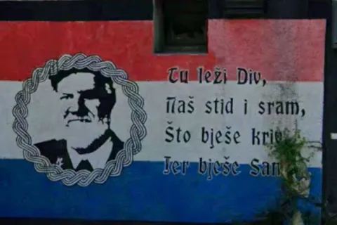 Mural Slobodanu Praljku kod Osnovne &scaron;kole A.B. &Scaron;imić